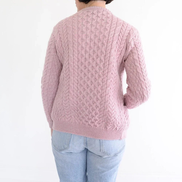 Ireland  Seye 100% Wool Ribbed Lilac Button Down Cardigan XS - Picture 4 of 14